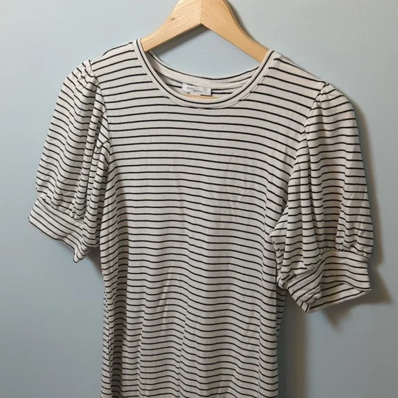 Daily Ritual Puffed Sleeves Striped Dress - Picture 3 of 8